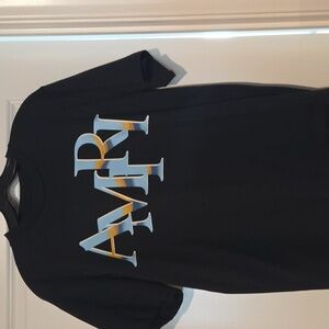 AMIRI Black Tee with Blue and Gold Accents